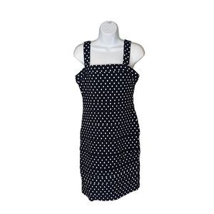 NWOT. TOMMY HILFIGER ZIPPER DRESS. POLKA DOT BLUE AND WHITE. SIZE 12.